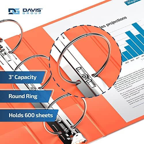 Premium Economy 3-Ring Binder, Spine Label, 3" Round Rings, 6 Pack - Image 3