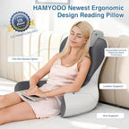 22" XL Reading Pillow Sitting in Bed,Back Support & Armrests(Grey&DarkGrey) - Image 2