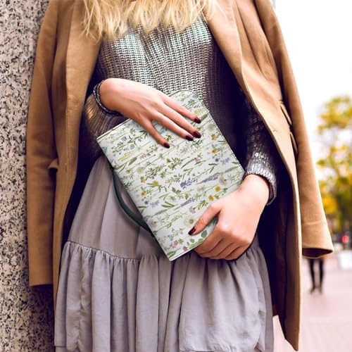 Bible Cover for Women Men Lavender Floral Pattern Bible Carrying Book Case with Handle Bible Bags Tote Bible Accessories Book Covers Church Bag - Image 5