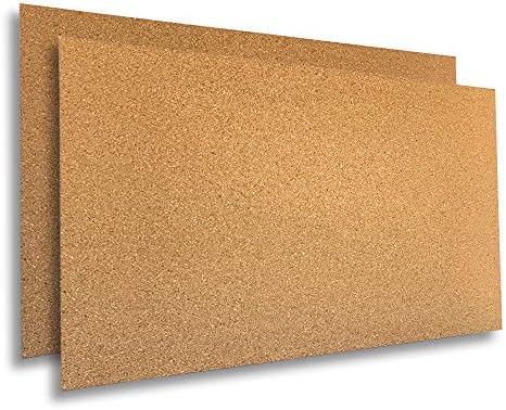 Manton Cork 24" x 36" x 1/4" Thick Cork Sheets (2-Pack), 100% Natural and Sustainable Cork Bulletin Boards. Perfect for Home, School, and Office by MantonCork