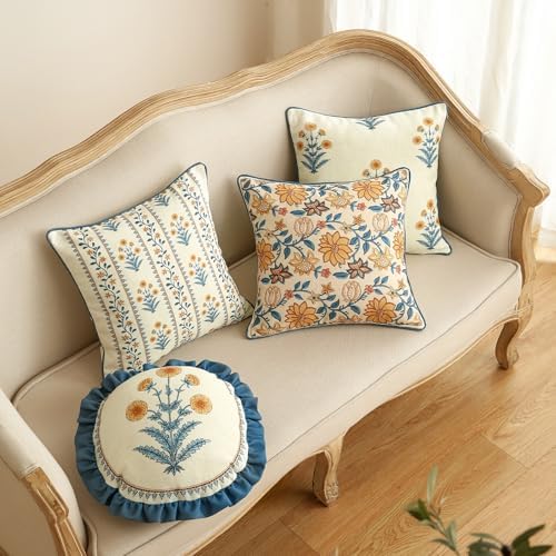 ISAENNE Linen Square Throw Pillow Cover,Set of 2,20"x12"-Estevan B - Image 6