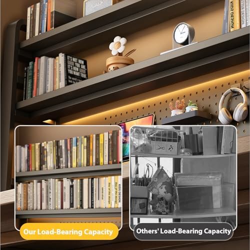 Desk Shelf - Includes a Pegboard and a Free 31-Piece Storage Accessory Set, Desk Hutch, Adjustable Hutch for Home Office Dorm (2-Tier White Frame + White Board 37.4×9.8×26") - Image 4