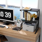 aboxoo Printer Stand for Desk to Save Space, Metal+Wood for Home Office - Image 6