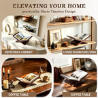 Walnut Wooden Cookbook Stand with Elastic Page Clips, 15.8" x 9.5" x 5.5" Large Recipe Book Holder for Kitchen Counter, Hands Free Display Stand for Cooking - Image 5