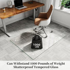 Glass Chair Mat 32" x 46" Tempered Glass Office Chair Mat - Image 2
