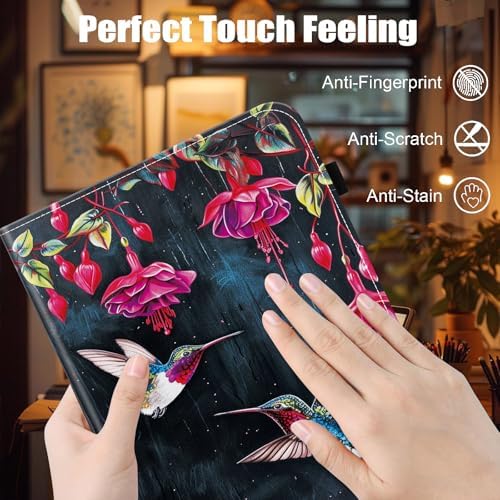 Case for Samsung Galaxy Tab S11 Ultra 14.6 Inch 2025(SM-X930/X936B),Card Slot PU Leather TPU Case Pen Holder Auto Wake Sleep,Flower Hummingbird - Image 6