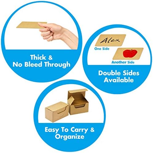 250 PCs Original Wood Color Blank Kraft Paper Round Corner Flash Word Message Gift DIY Index Card (3.5” X 2.1”) (Pack of 4) - Image 5