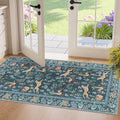 DUKINO 2x4 Rug for Entryway, Animal Washable Runner Rug for Kitchen, Blue by DUKINO