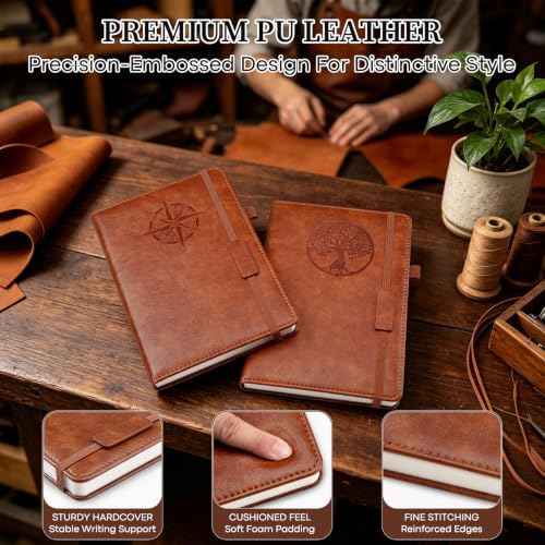 5 Pack College Ruled Notebook Bulk, A5, 192 Pages Line Journal Set, Compass - Image 4