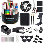 Office Supplies,Desk Accessories,Desk Organizer,Stapler,Tape Dispenser,Folding Phone Holder,Scissors,Notebook,Staple Remover,Staples,Clear Tape,Sticky Notes,Paper Clips,Bookmark,Pen,Pen pals Ect.27pcs by suniya