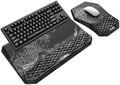 3-in-1 Ergonomic Keyboard Stand with Wrist Rest & Mouse Pad Set, Black Wave by abcmat