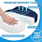 TushGuard Seat Cushion - for Office Chair, Car Seat, Airplane, Bleacher - Sciatica & Coccyx Pain Relief Desk Chair Cushion for Long Sitting Office Workers, Car Drivers(Blue,X-Large) - Image 3