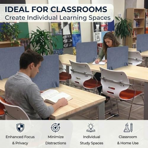 Desk Privacy Divider [6-Pack] 24" x 16" Freestanding Felt Panel - Image 7