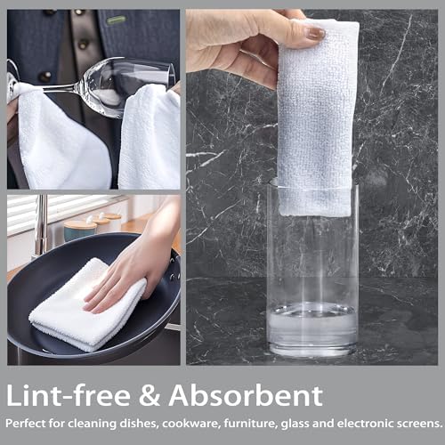 Greenfound Microfiber Cleaning Cloth Roll -80 Pack, 11.5x11.5, Tear Away Towels, Reusable and Washable Rags, White - Image 4