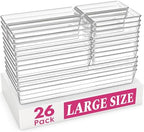Criusia Large Drawer Organizer Bins 26 Pack | Complete 5 Size Clear Plastic Kitchen Drawer Organizers for Utensils | Bathroom Drawer Organizer Trays | Versatile for Makeup Office Organization by Criusia