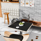 CENNBIE 30 Inches Square Table Pad - Cork & Leather Table Mat - Suitable as Side Dining Coffee Table Cover Protector - Can Be Cut to Fit (23.6"-30", Black) - Image 5