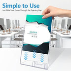 zavekia 8.5 x 11 Acrylic Sign Holder with Business Card Holder, Brochure Display Stand for desktop (8.5 x11 in/4 pack) - Image 4