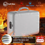 DocSafe 5200°F Fireproof Document Organizer Box with Lock, Silver (Soft) - Image 2
