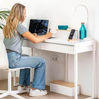 NATURE SUPPLIES Set of 2, Wood Cable Management Boxes, Large and Medium Cord Organizer to Hide Wires and Power Strips for TV, Desk, Computer, Router, Cable Storage and Home Office Organization, White - Image 4
