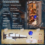 MiniCity Aerospace Foundry Book Nook Kit, Wooden Miniature House with LED - Image 5
