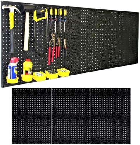 WallPeg Pegboard Kit - 3 ea. 24"x16" Black Peg Boards Panels - Made in USA by Wallpeg%E2%80%93PegboardAccessories