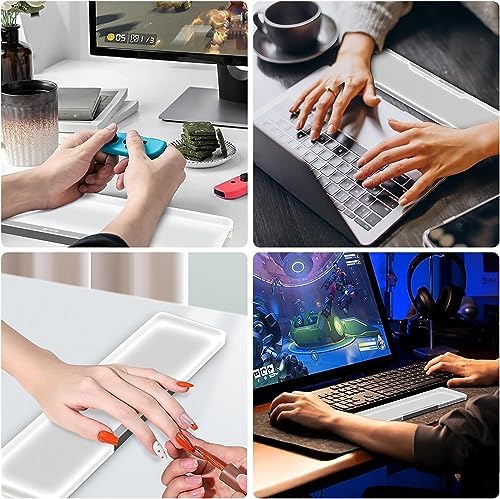 Acrylic Keyboard Wrist Rest Pro- Compact 60% Keyboard- Mechanical Keyboards Ergonomic Palm Rest for Computer Keyboard,Anti-Slip Base,Wrist Pad for Laptop,Office & Home-Easy Typing,Silver - Image 6