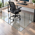 Glass Chair Mat Heavy 1/5" Thick Premium Tempered Glass Duty Hard Glass Chair Mats -for Office Chair on Carpet or Hard Floor with 4 Anti-Slip Pads (55" x 40) by Tcyzest