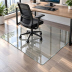 Glass Chair Mat Heavy 1/5" Thick Premium Tempered Glass Duty Hard Glass Chair Mats -for Office Chair on Carpet or Hard Floor with 4 Anti-Slip Pads (55" x 40) by Tcyzest