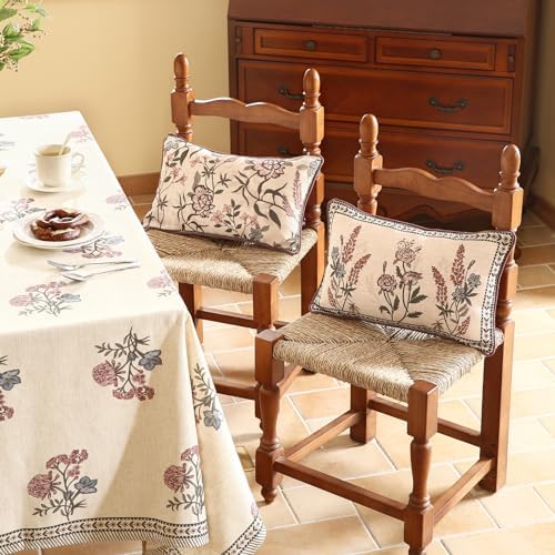 ISAENNE Designer Linen Throw Pillow Cover,Set of 2,20"x12"-Helena C - Image 4