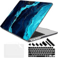 DONGKE Compatible with MacBook Pro 16 Inch Case (2026-2021 Release, M5 M4 M3 M2 M1 Pro/Max Chip), Plastic Hard Shell Cover with Keyboard Cover & Screen Protector for MacBook Pro 16", Blue Marble by DONGKE
