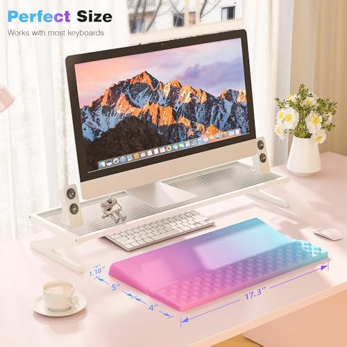 Ospelelf Keyboard Wrist Rest, Ergonomic Memory Foam Wrist Support for Typing & Gaming, Tilted Keyboard Pad, Aesthetic Desk Accessories for Office, Relief for Carpal Tunnel & Wrist Pain, Purple Blue - Image 6