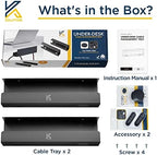 2 Pack Cable Management Tray – 16.5 inch Under Desk Cable Organizer Tray for Wire Power Strip - Safe Steel Cable Tray for Desks, Office, and Home (Black) - Image 7
