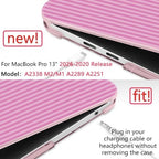 DONGKE Case for MacBook Pro 13 Inch (2026-2020 Models A2338 M2 M1/A2251/A2289), Pink Stripes Hard Shell Case with Keyboard Protector, Compatible with Retina Display and Touch Bar - Image 3