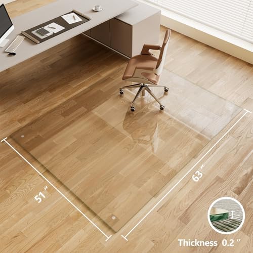 Koonmi Glass Chair Mat for Carpet, 51"x63" Thick Office Chair Mat - Image 3