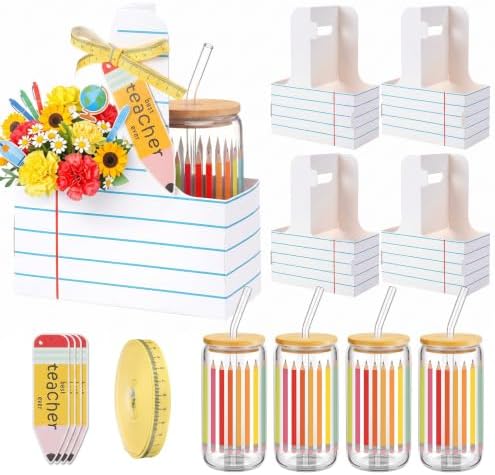 4 Pack Teacher Cups Set Back to School Teacher Gifts, White by Singhoow