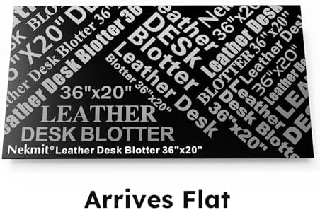 Nekmit Leather Desk Blotter Pad 36 x 20 Inches, Flat, Non-Slip, Waterproof, Green - Image 7