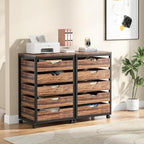 Tribesigns 5-Drawer File Cabinet Set of 2, Wood Mobile Storage Drawer - Image 5