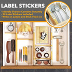 SpaceAid Bamboo Drawer Dividers with Inserts and Labels, Kitchen Adjustable Drawer Organizers, Expandable Organization for Home, Office, Dressers and Bathroom, 6 Dividers with 12 Inserts (13.25-17 in) - Image 4