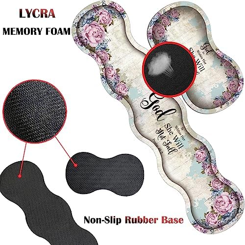 4 in 1 Mouse Pad Combo, Large Gaming Mouse Pad + Keyboard Wrist Support + Mouse Wrist Rest + Coaster, Table Pad with Stitched Edge Memory Foam Ergonomic Wrist Pad Set, Psalm 46:5 Floral - Image 5
