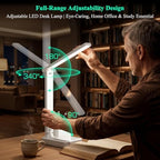cozoo LED Desk Lamp USB A/C AC Pen Holder Dorm Home Office Desk Light White - Image 5