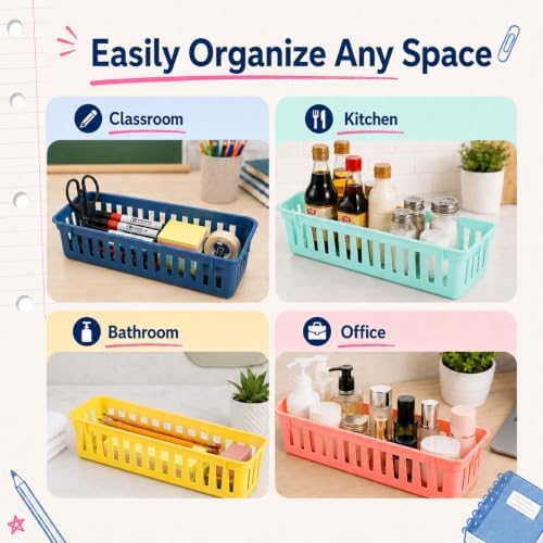 24 pcs Bright Pencil Basket Dispenser for Classroom Pencil Holder for Desk - Image 5