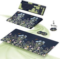 Ospelelf Keyboard Wrist Rest Stand Pad and Ergonomic Mouse Pad Set with Large Mousepad, Memory Foam Comfort, Premium Office Desk Accessories for Pain Relief, Moonlit Blossoms by OspelelfOfficeSupplies