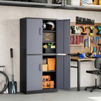 Yizosh Metal Storage Locking Cabinet with 4 Doors and 2 Adjustable Shelves,71" Lockable Garage Tall Steel Cabinet,for Home Office,Living Room,Pantry,Gym,Commercial Storage (Gray Black) - Image 6