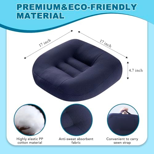Office Chair Cushions for Back and Butt, Ergonomic Chair/Seat Cushion for Long Sitting, Sitting Pillow for Automobile, Wheelchair, Computer, Office Chair Hip Support (Blue) - Image 6