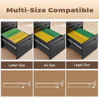 Approgreent Fully Assembled Home Office Filing Cabinet with Lock - Image 6