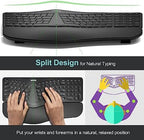 Arteck Split Ergonomic Keyboard with Palm Rest, 2.4G USB Wireless Keyboard - Image 2