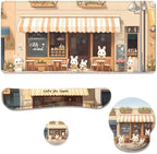 Kawaii Bunny Desk Mat Set Cozy Cartoon Bunny Cafe Mouse Pad with Wrist Rest 4in1 Desk Mat for Desktop Ergonomic Keyboard Wrist Support Anti-Slip Computer Ergonomic Mouse Pad Home Office Gaming by Unknown