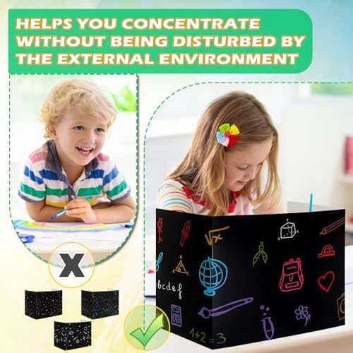 24 Pcs Privacy Folders for Students Testing, Vibrant, Black - Image 5