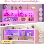 SEDETA L Shaped Gaming Desk with Storage Shelves, 2 Drawer, LED Light - Image 5