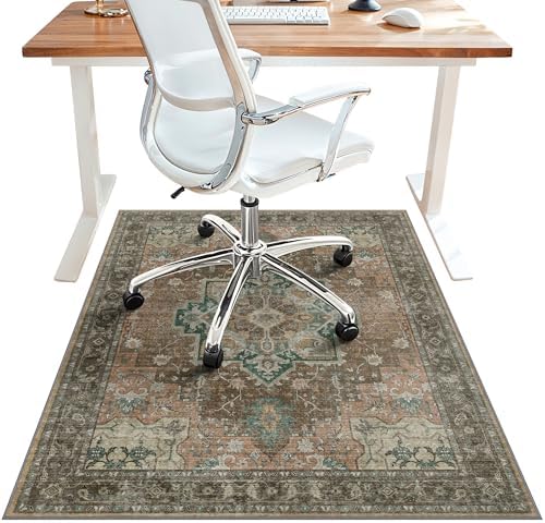 36"x48" Office Chair Mat for Hardwood Floor, Non-Slip Washable Rosewood by BESBLEE